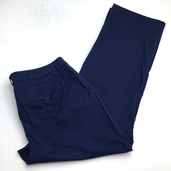 NEW Lane Bryant Women's Navy Blue Chinos Straight Leg Pants size 18 length 32" - Picture 7 of 7